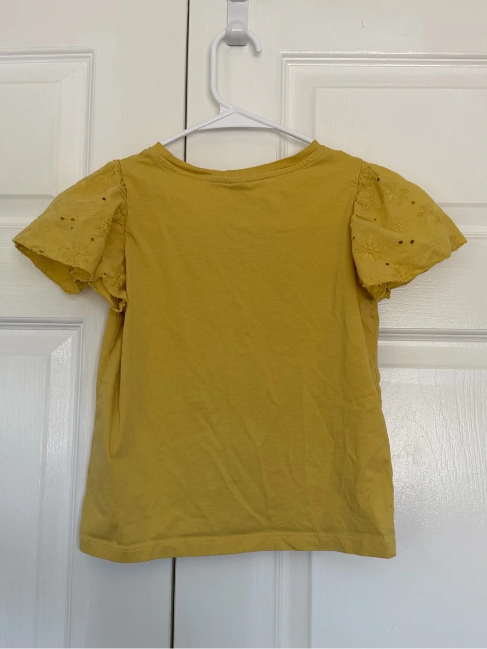 Old Navy Yellow Eyelet Flutter Sleeve Tee